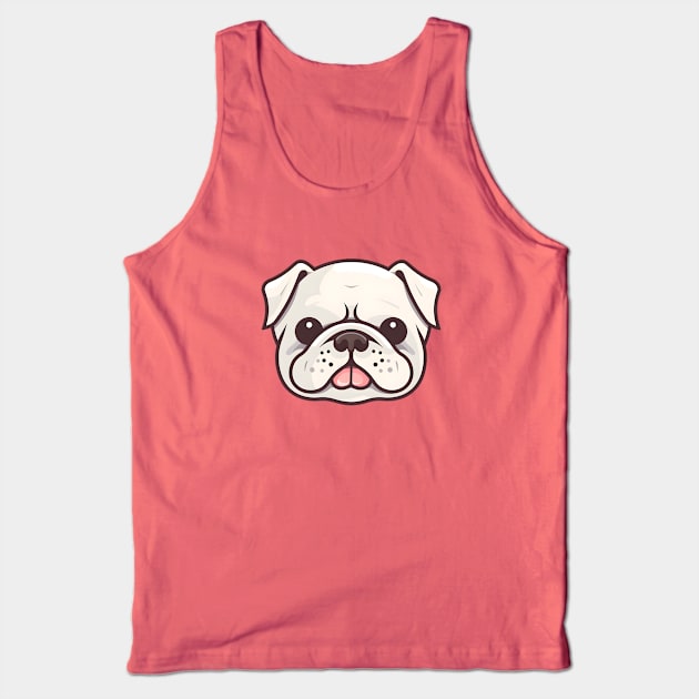 Kawaii Cartoon Bulldog Tank Top by Serene Simplicity